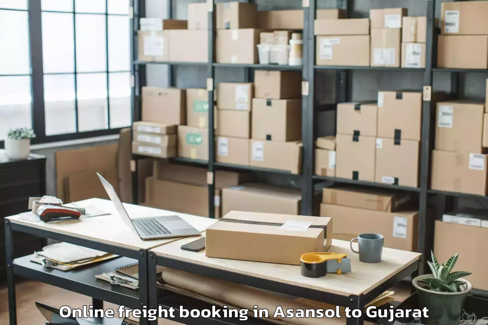 Quality Asansol to Halol Online Freight Booking